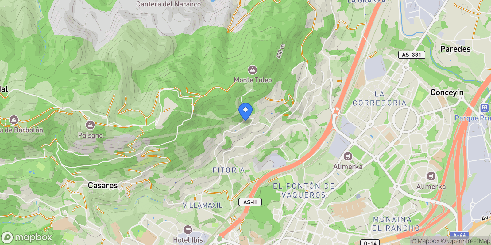 Map showing de Arriba, 33006, Fitoria, Asturias, Fitoria, Oviedo, Asturias, Spain.