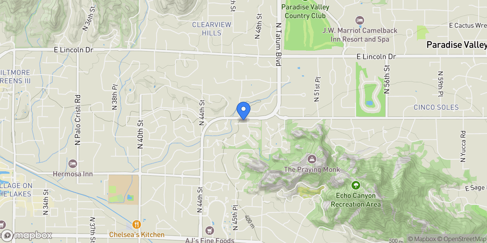 Map showing 4630 E Palo Verde Dr, Phoenix, AZ 85018, Phoenix, Arizona, United States.