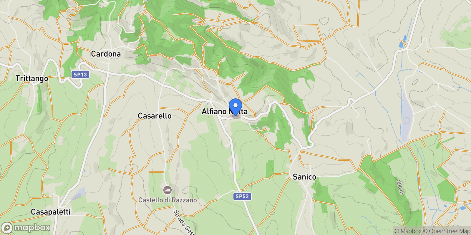 Map showing Corso Umberto I, 15021 Alfiano Natta AL, Italy, Alfiano Natta, Piedmont, Italy.