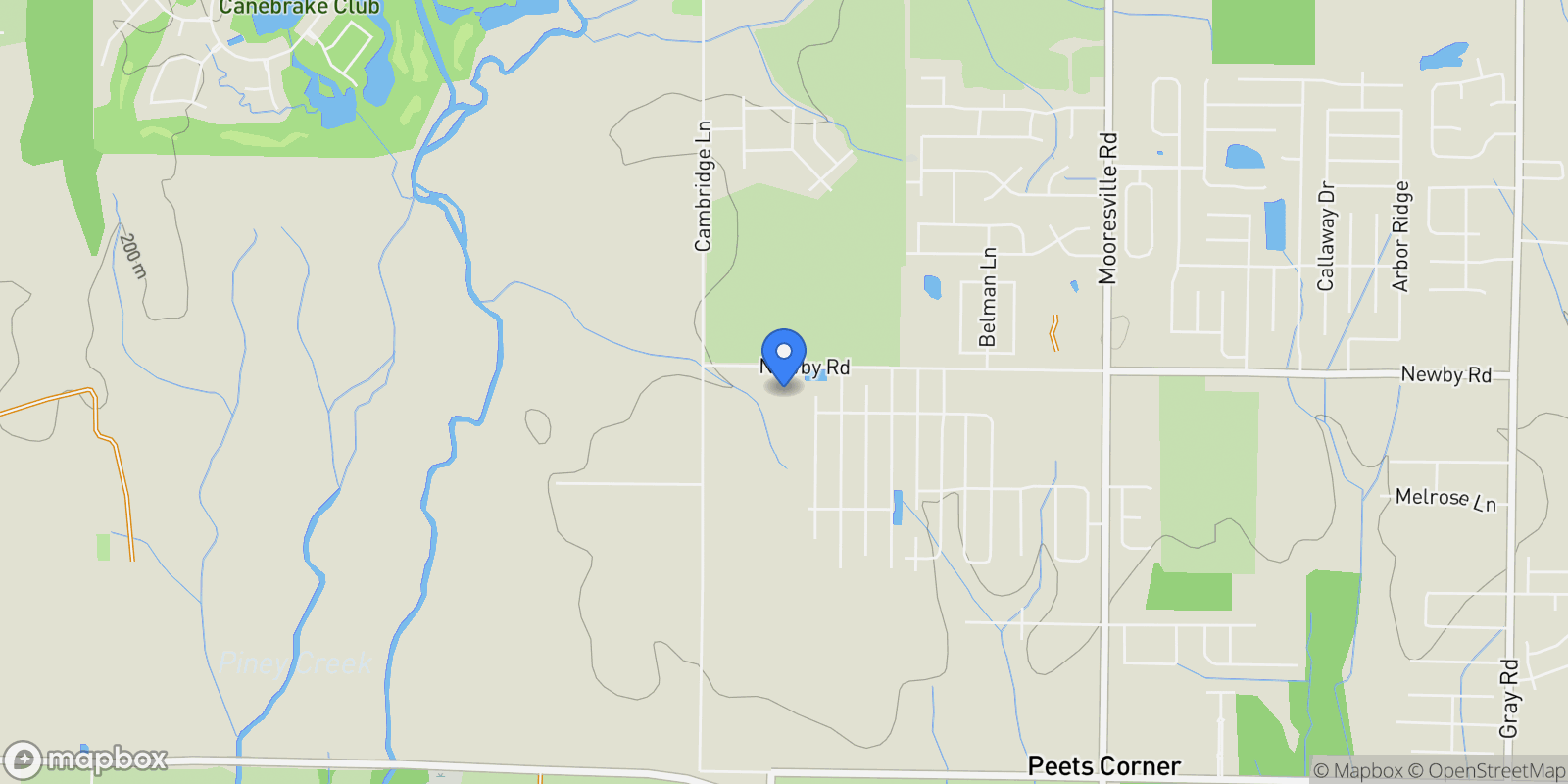Map showing 24188 Newby Road, Madison, AL 35756, Madison, Alabama, United States.