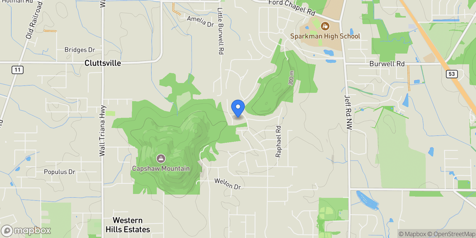 Map showing 102 Chaucer Drive, Madison, AL 35757, Madison, Alabama, United States.
