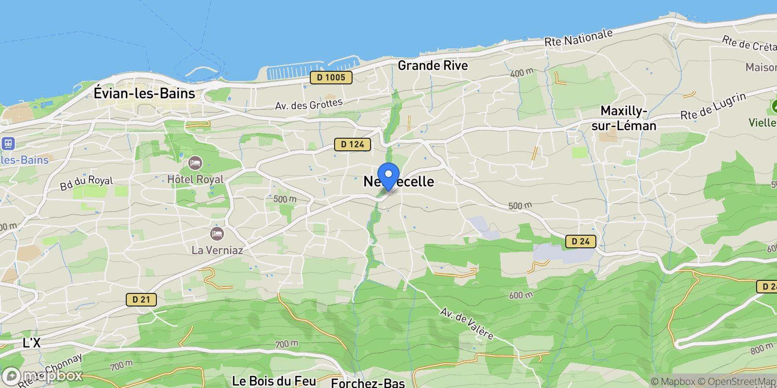 Map showing NEUVECELLE, V 74500, Neuvecelle, Auvergne-Rhône-Alpes, France.