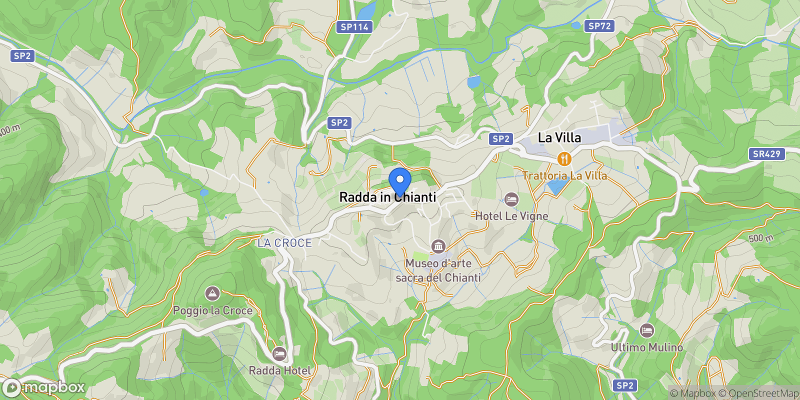 Map showing 53017 Radda in Chianti SI, Italy, Radda in Chianti, Tuscany, Italy.