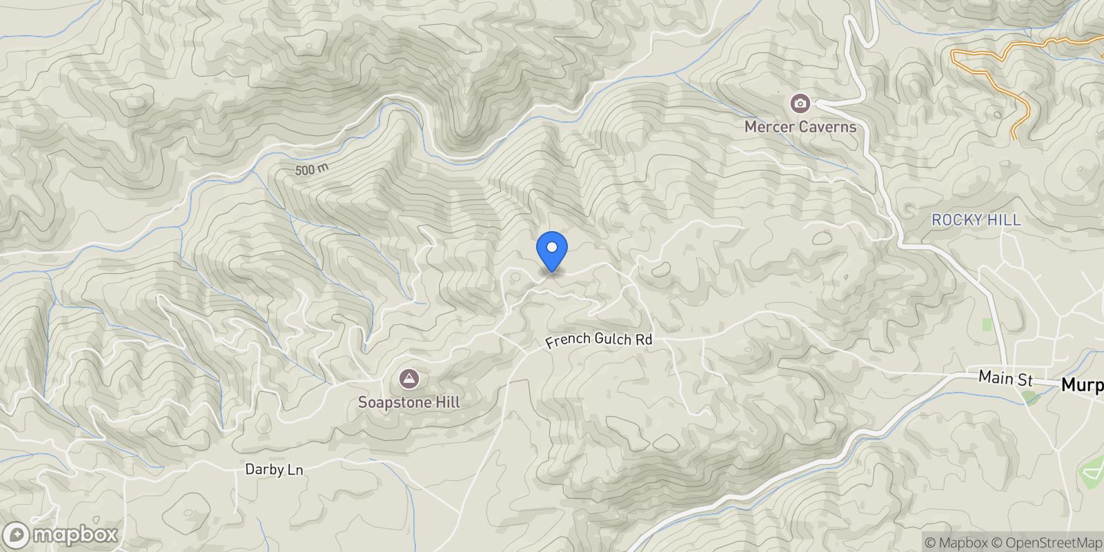 Map showing 2081 Ponderosa Way, Murphys, California, United States.
