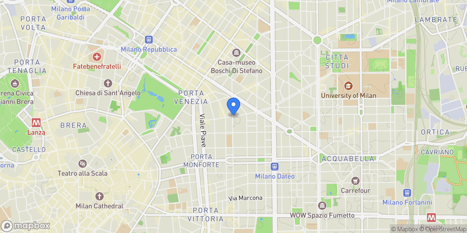 Map showing Via Nino Bixio, 20129 Milano MI, Italy, Milan, Lombardy, Italy.