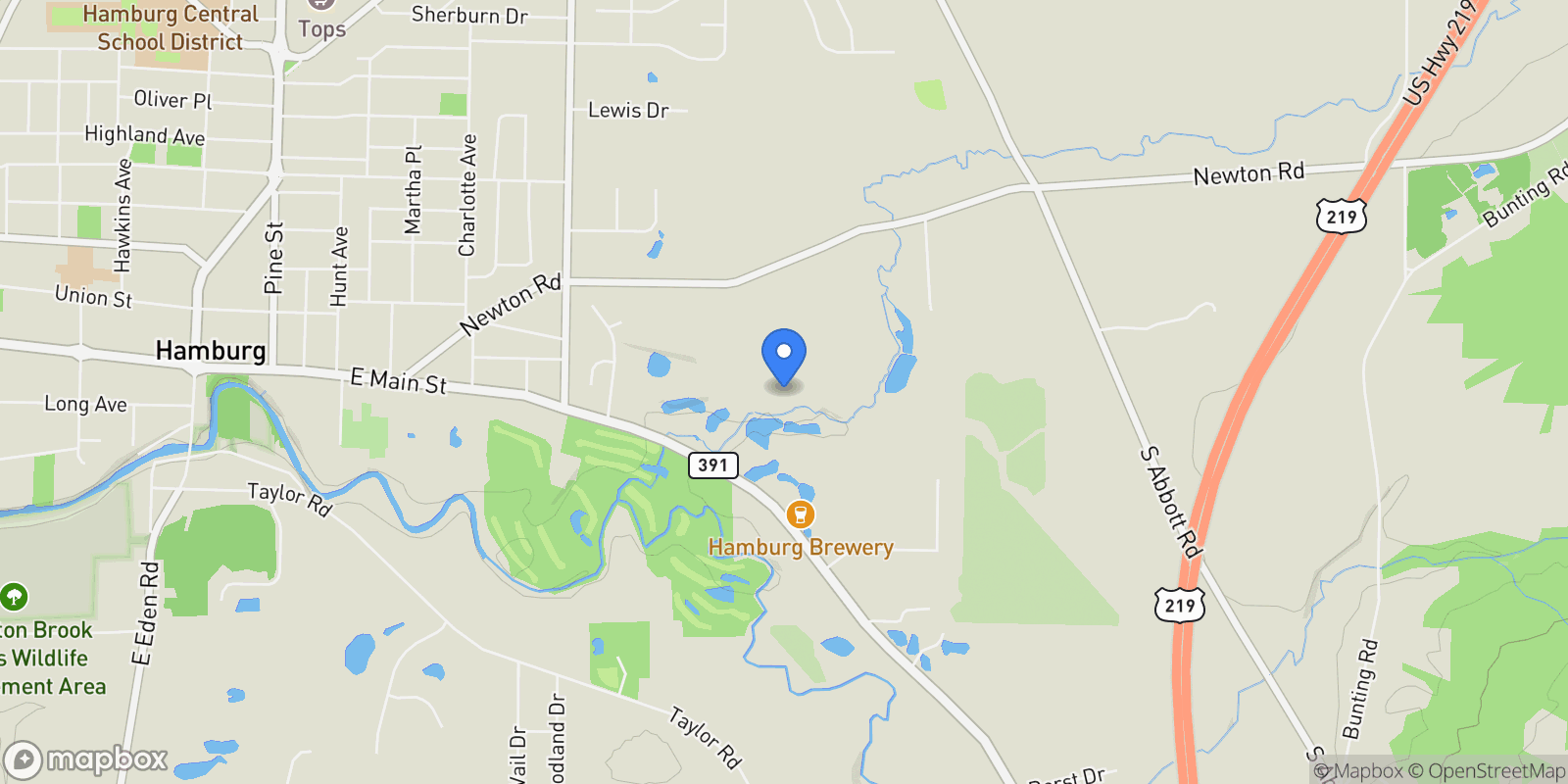 Map showing 6505 Boston State Rd Road, Hamburg, NY 14075, Eden, New York, United States.