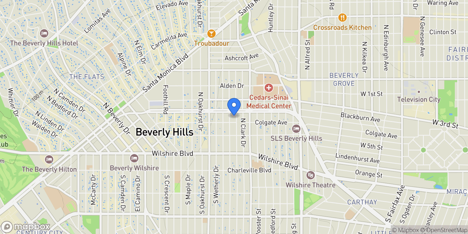 Map showing 315 N Swall Drive 103, Beverly Hills, California, United States.