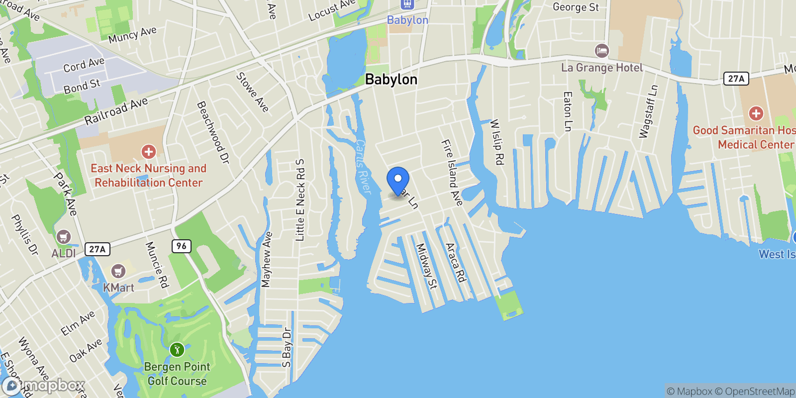 Map showing 6 White Birch Drive, Babylon, NY 11702, Babylon, New York, United States.