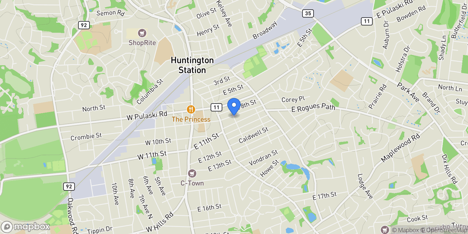 Map showing 1 Varney Ave, Huntington Station, NY 11746, Huntington Station, New York, United States.