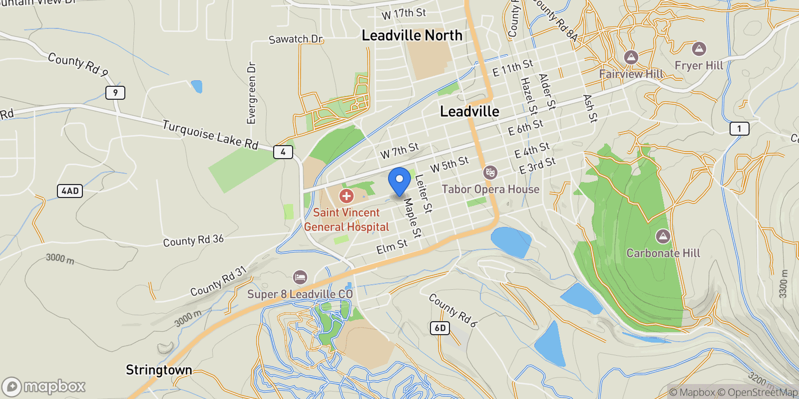 Map showing 8361 Bank Placer, Leadville, CO 80461, 80461, Colorado, United States.