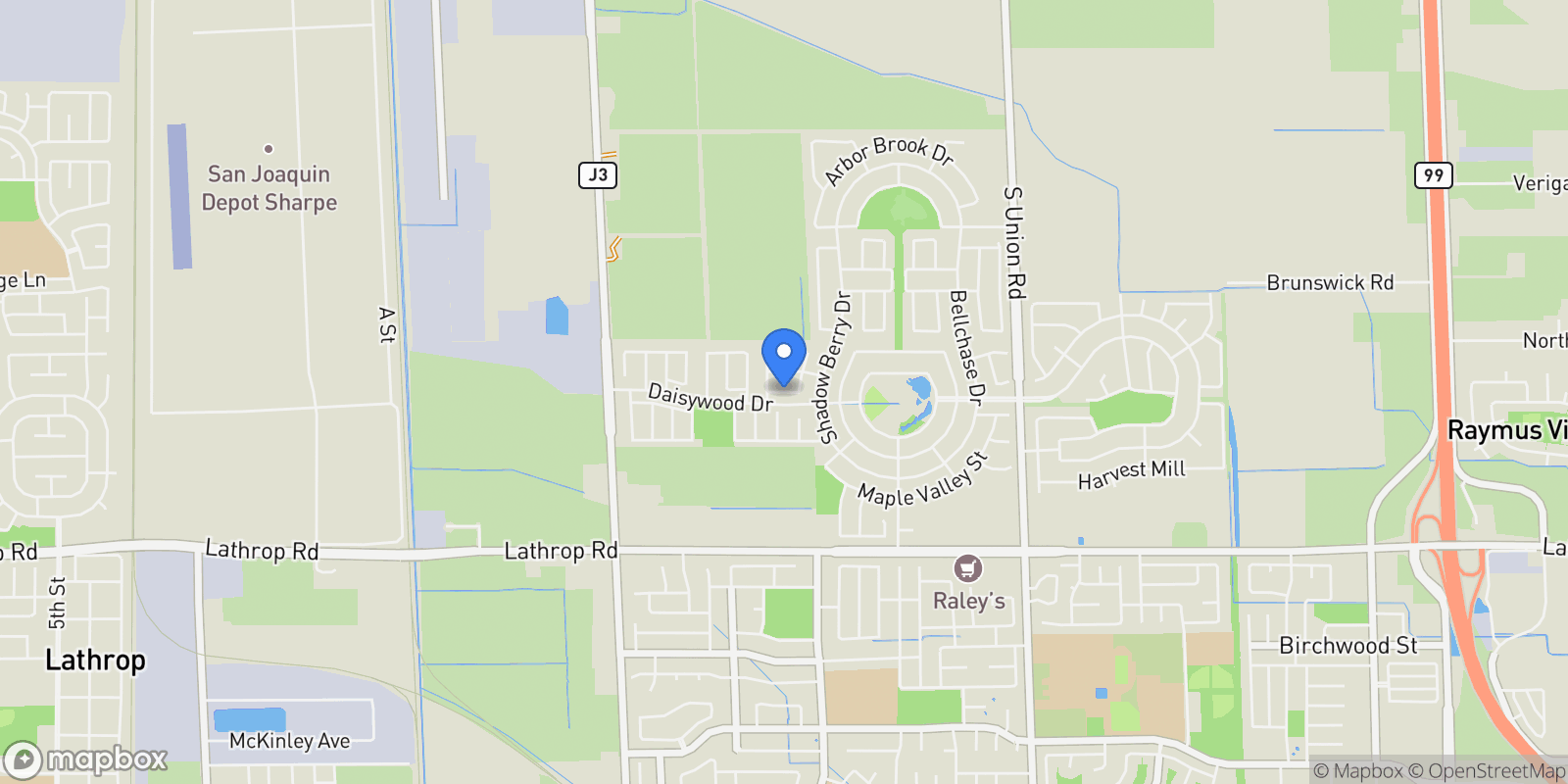 Map showing 17240 Fox Trot Way, Salida, CO 81201, Manteca, California, United States.