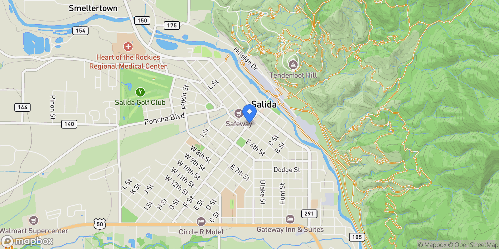 Map showing 225 F Street #C, Salida, CO 81201, Salida, Colorado, United States.