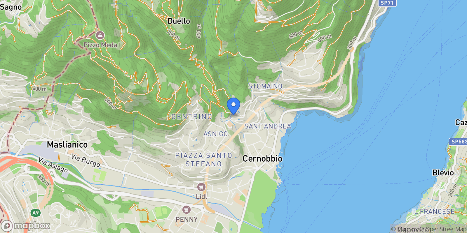 Map showing via noseda, 11, Cernobbio, Lombardy, Italy.