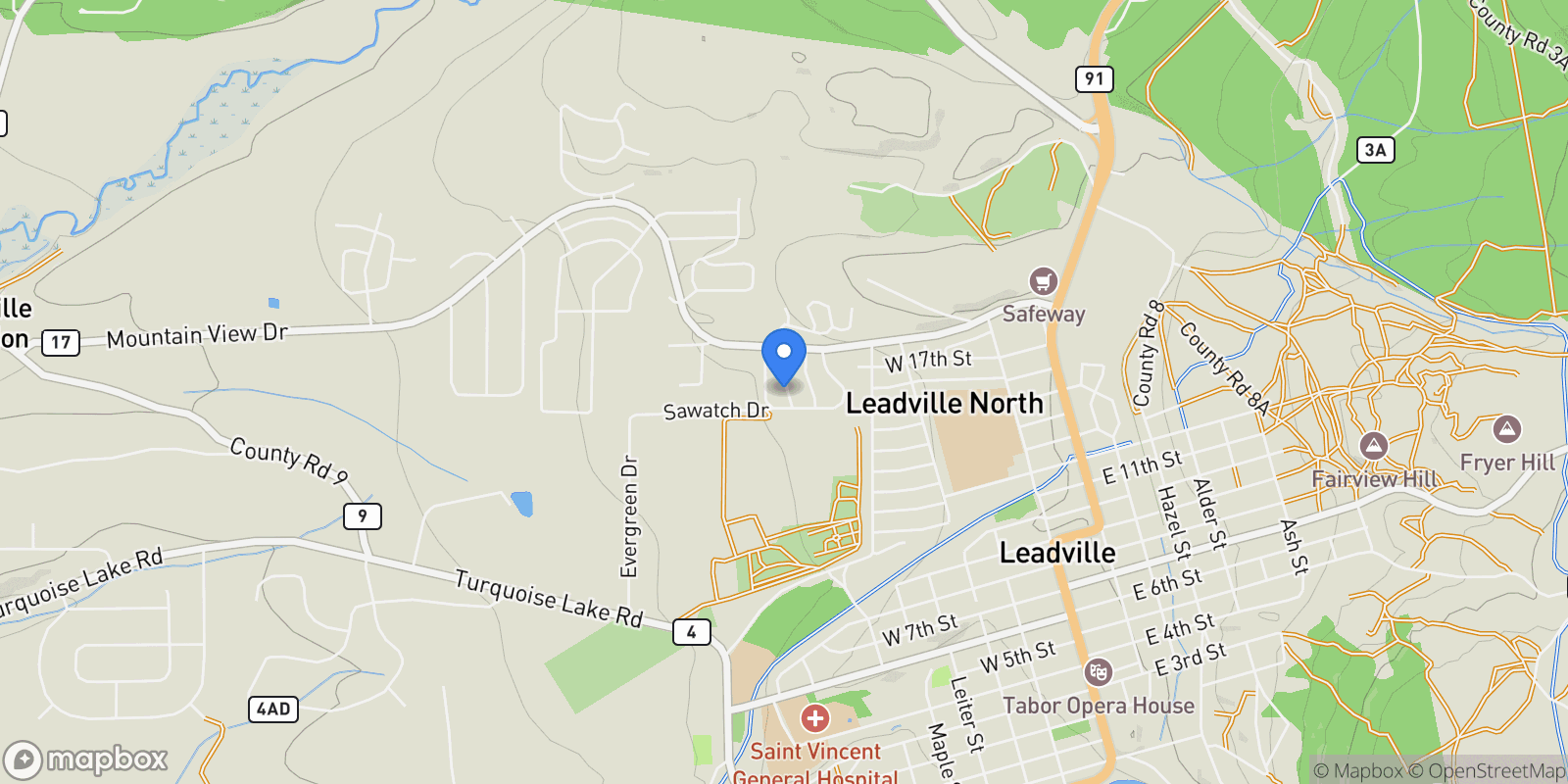 Map showing 12340 Us Highway 24, Leadville, CO 80461, 80461, Colorado, United States.