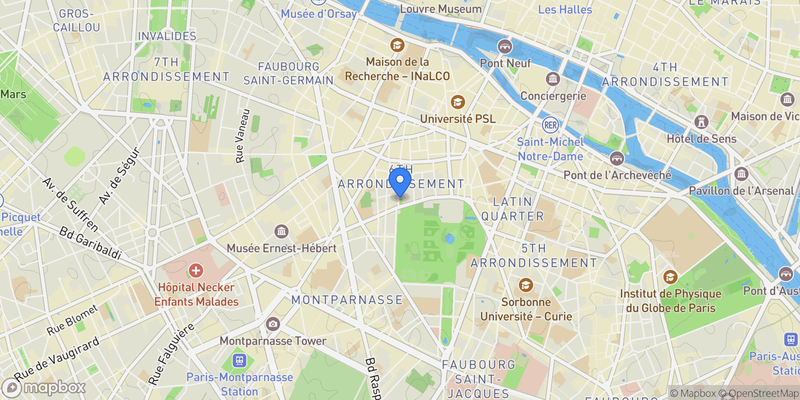 Map showing Paris, Île-de-France, France.