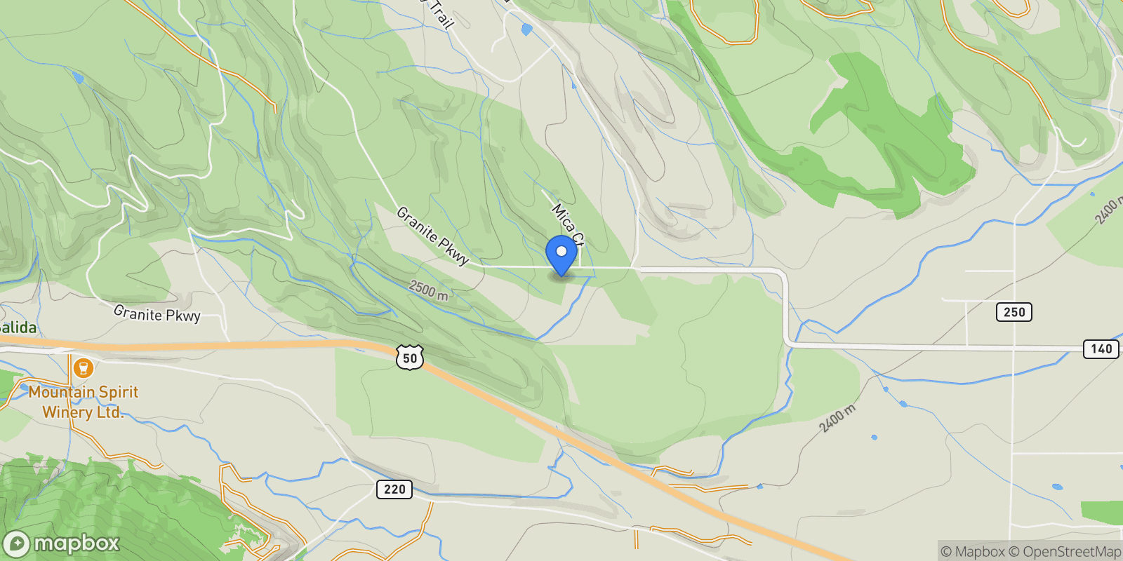 Map showing 14120 County Road 140, Salida, CO 81201, Salida, Colorado, United States.