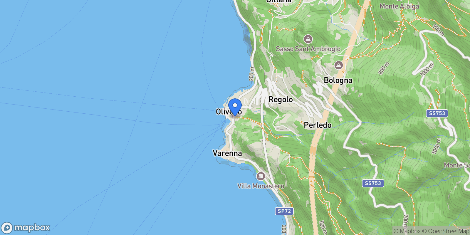 Map showing via per vezio, 1, Varenna, Lombardy, Italy.