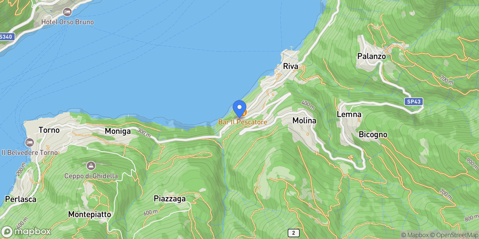 Map showing strada provinciale 43, 3, Riva, Lombardy, Italy.