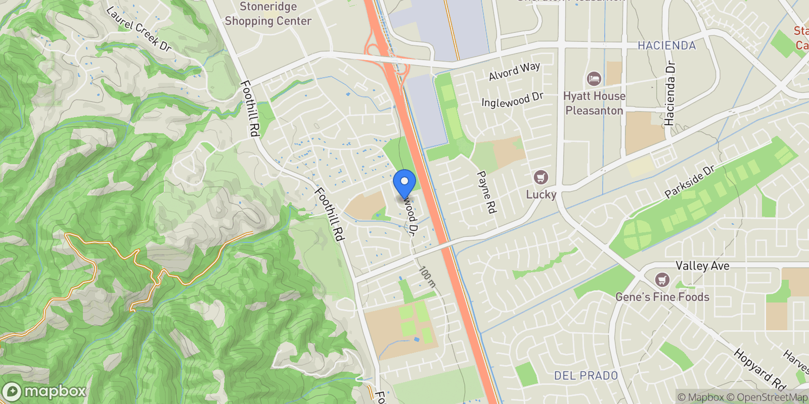 Map showing 4504 Muirwood Drive, Pleasanton, California, United States.