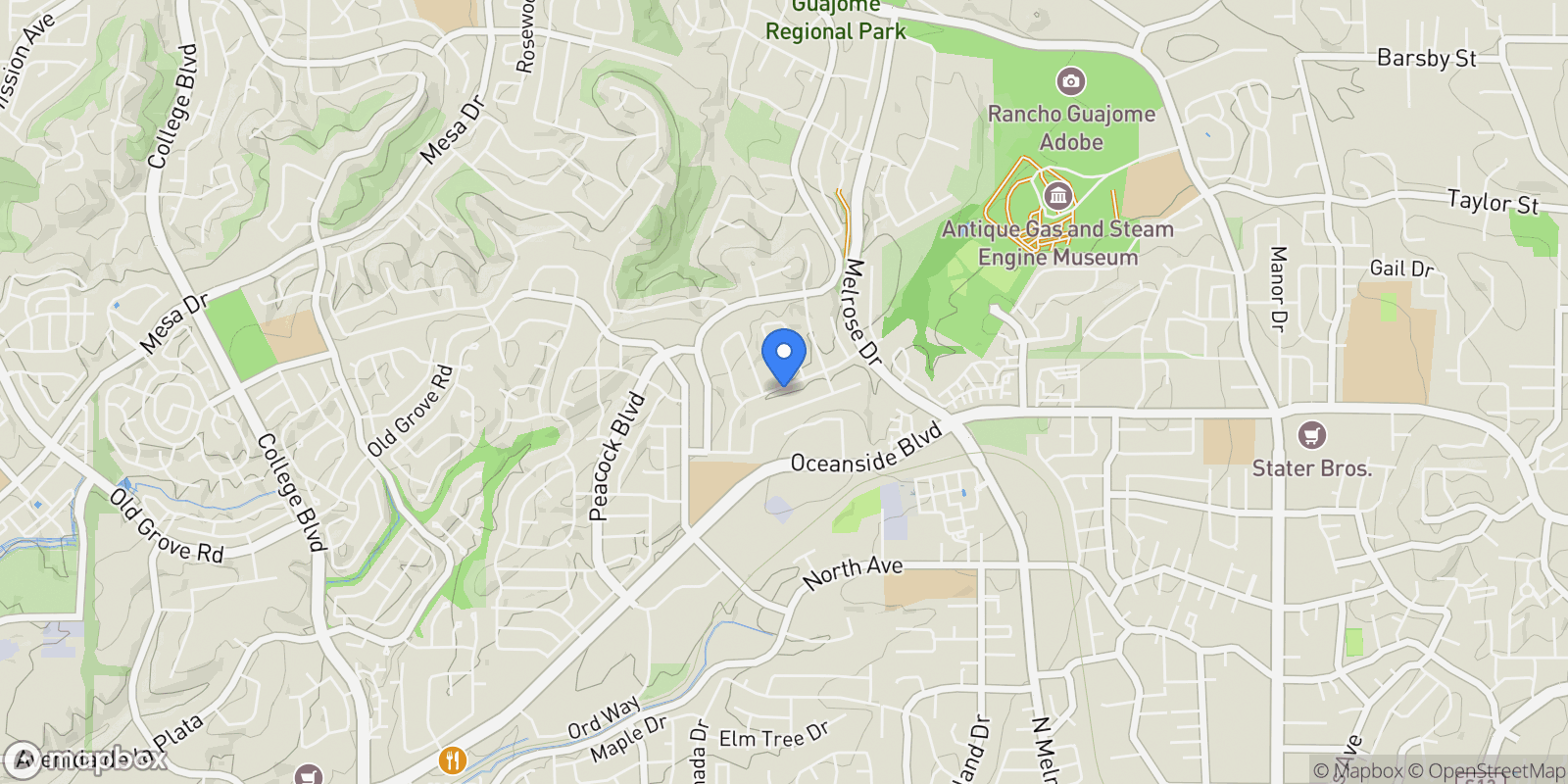 Map showing 4867 Meadowbrook Drive , Oceanside, CA 92056, Oceanside, California, United States.
