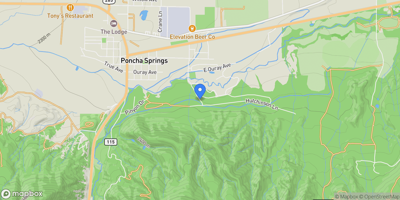 Map showing 1021 Silver Lakes Road, Poncha Springs, CO 81242, Villa Grove, Colorado, United States.