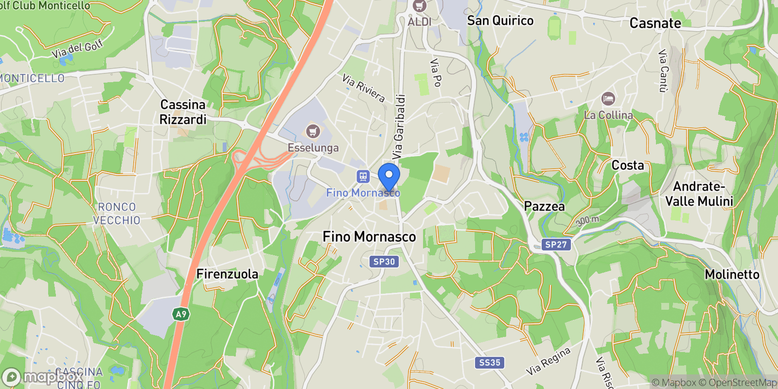 Map showing via Trento 3, Fino Mornasco, Lombardy, Italy.