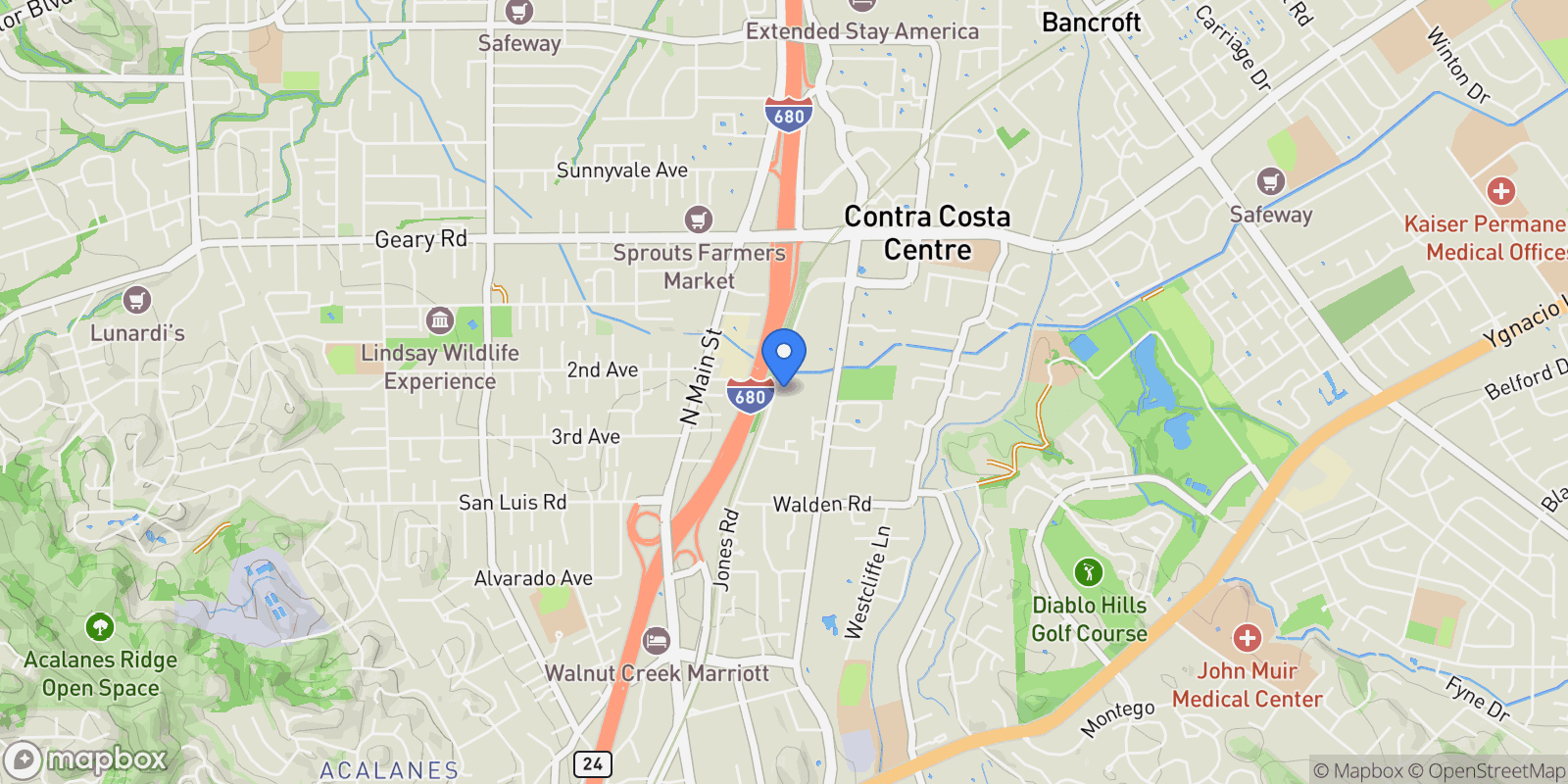 Map showing 2640 Jones Rd, Walnut Creek, California, United States.