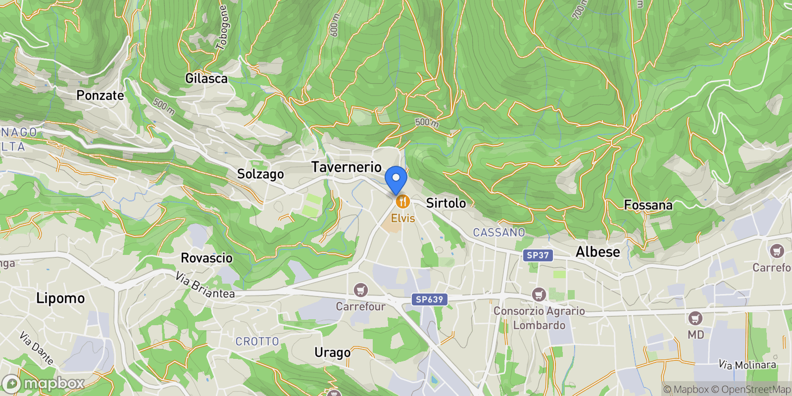 Map showing Tavernerio, Lombardy, Italy.