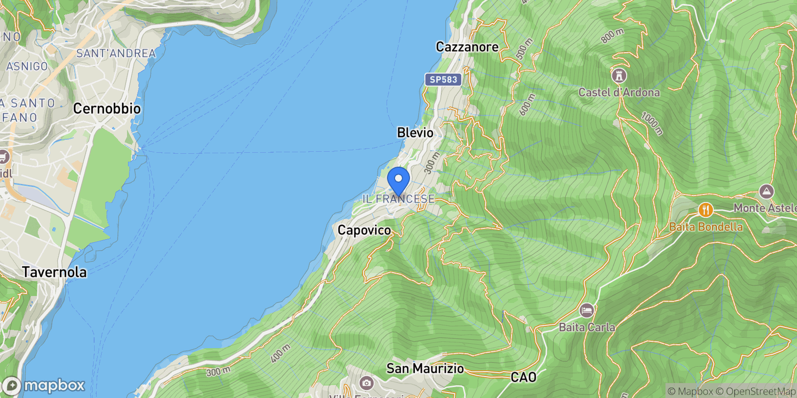 Map showing via girola 29, Blevio, Lombardy, Italy.