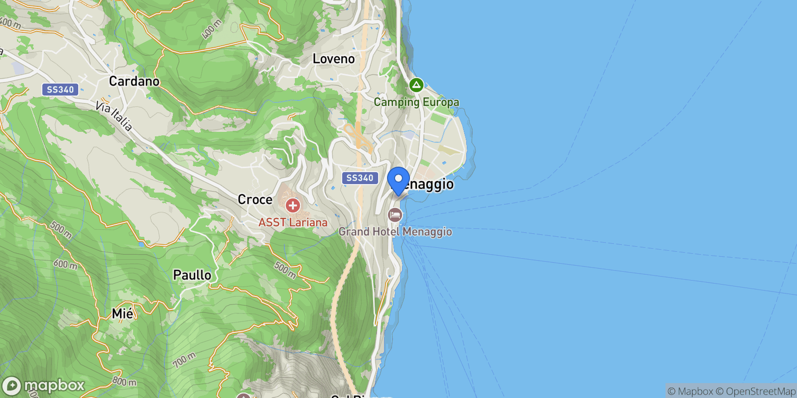 Map showing Via  4 Novembre 35, Menaggio, Lombardy, Italy.
