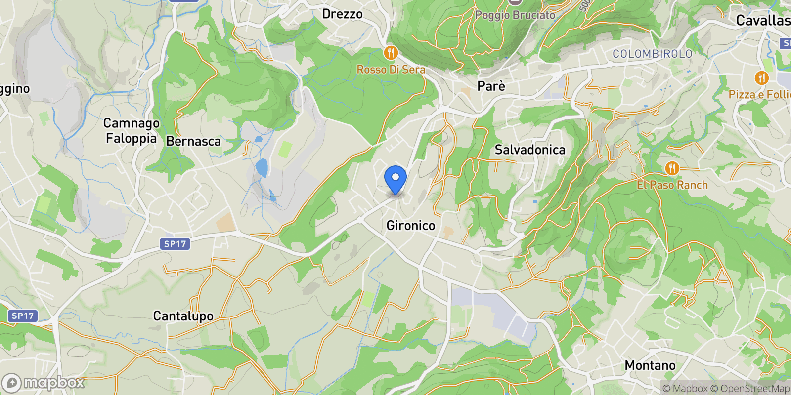 Map showing Gironico Al Piano, Lombardy, Italy.