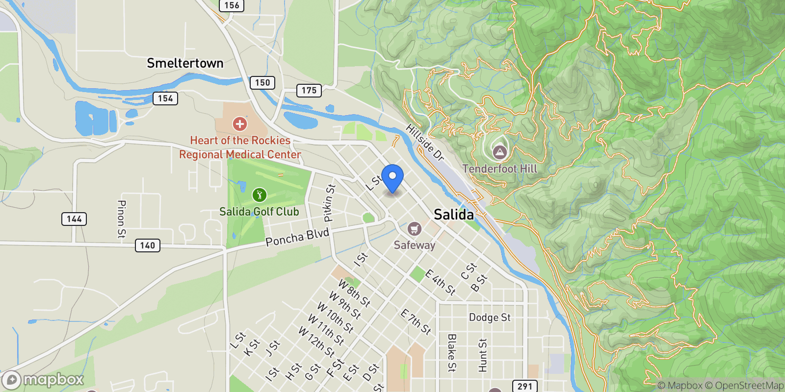 Map showing 549 W 2nd Street, Salida, CO 81201, Salida, Colorado, United States.