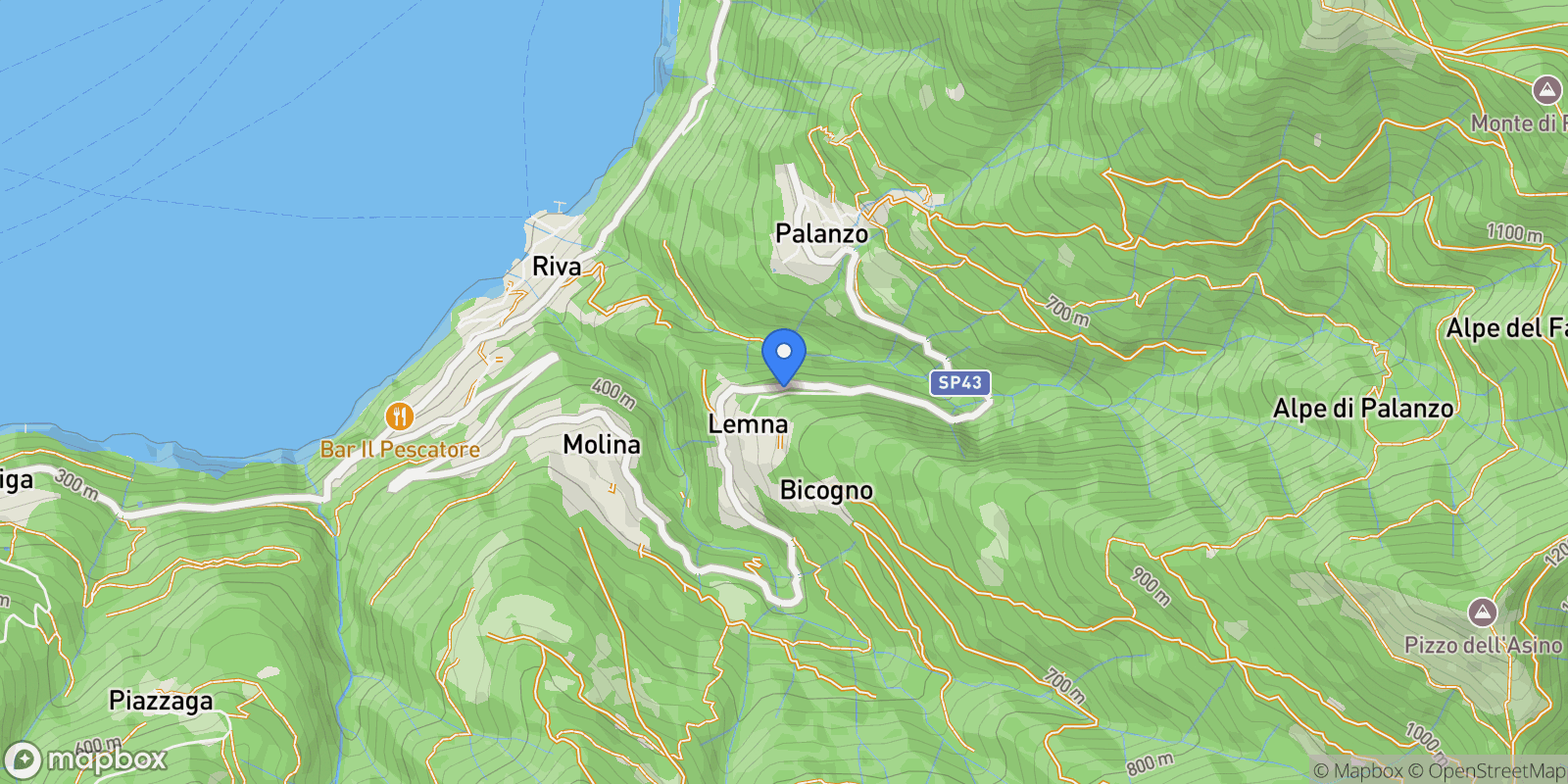 Map showing piazza san giorgio, Lemna, Lombardy, Italy.