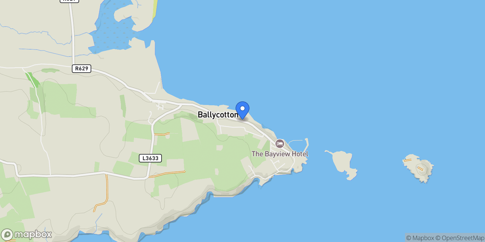 Map showing Ballycotton, Co. Cork, Ireland, Ballycotton, County Cork, Ireland.