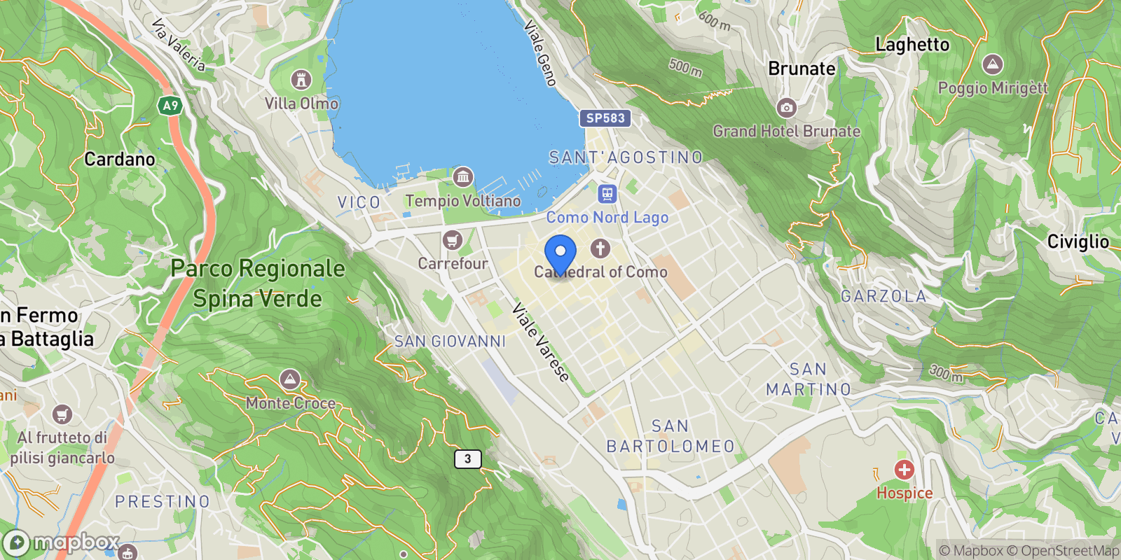 Map showing Via Cinque giornate 46, Como, Lombardy, Italy.