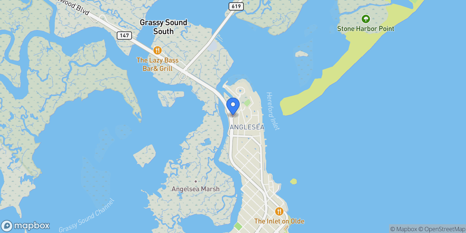 Map showing 800 W Spruce Avenue, North Wildwood, NJ 08260, Wildwood, New Jersey, United States.