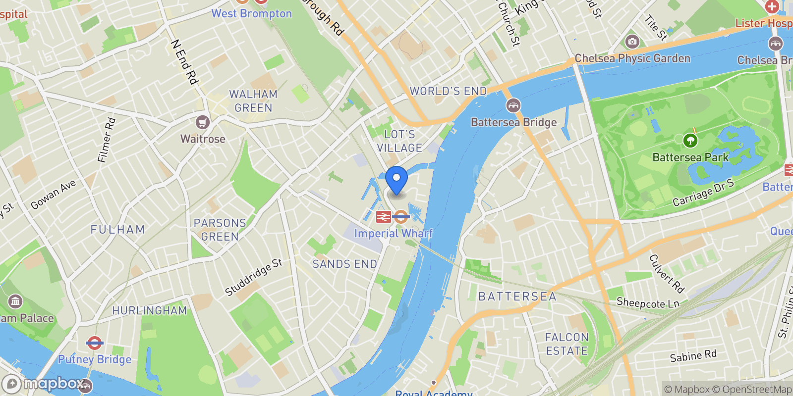 Map showing Chelsea Harbour, London, UK, Chelsea Harbour, England, United Kingdom.