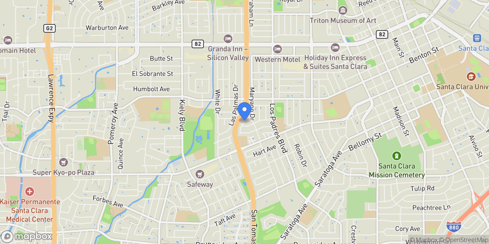 Map showing 2475 Karen Drive, Santa Clara, California, United States.