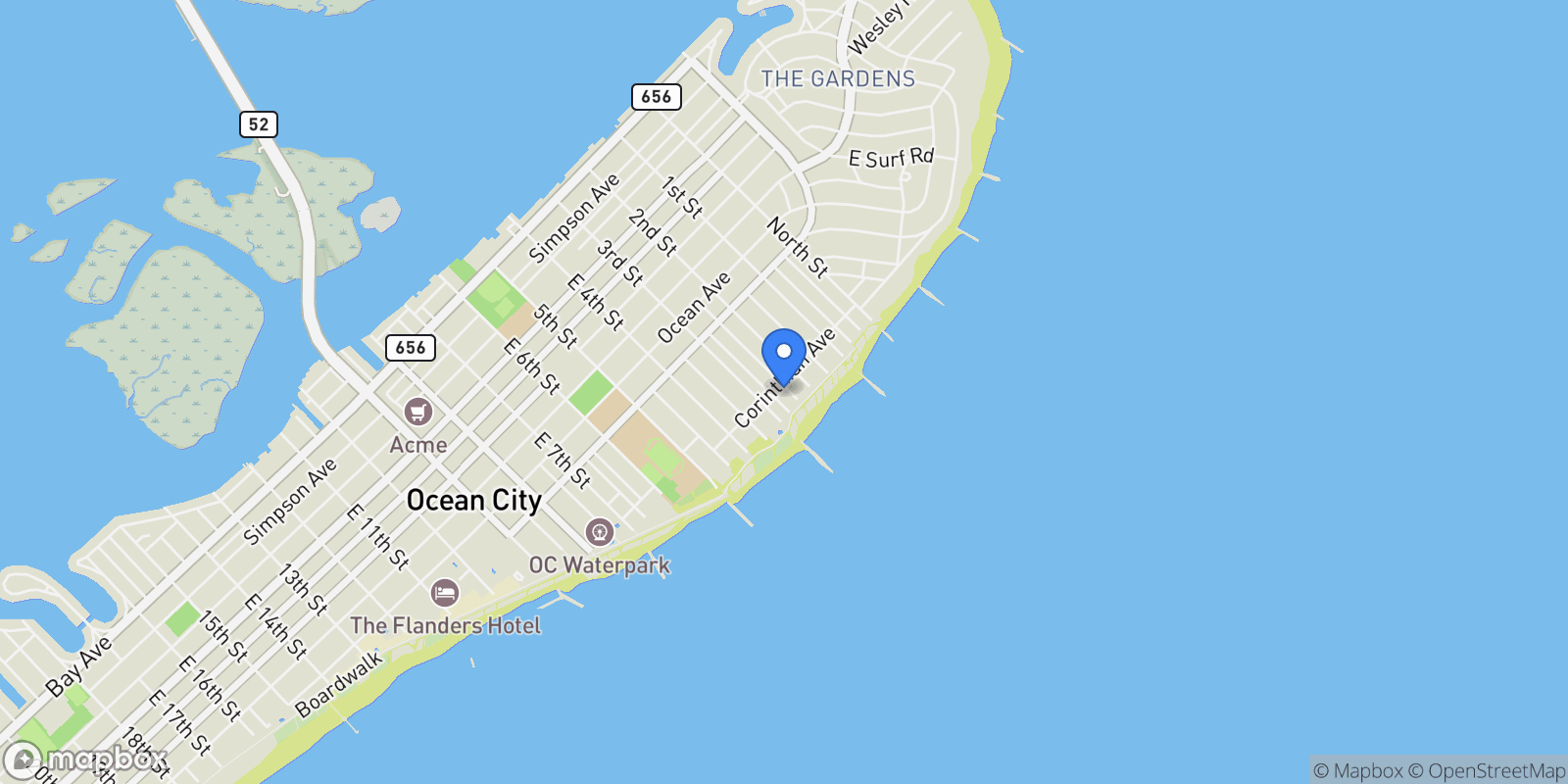 Map showing 906 Pennlyn Pl #8, Ocean City, NJ 08226, Ocean City, New Jersey, United States.