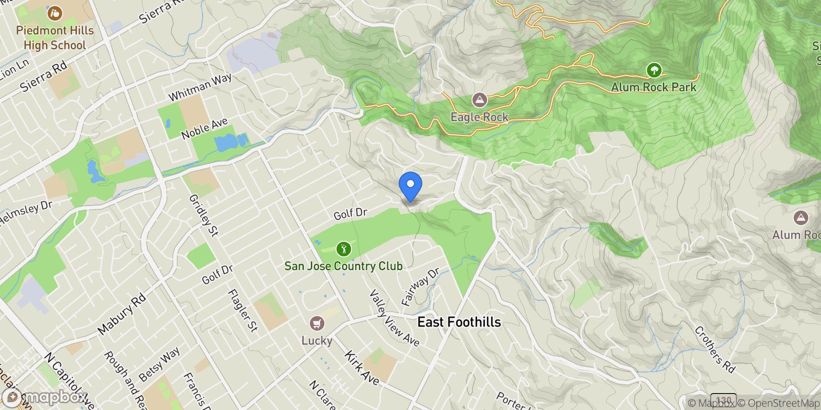 Map showing 11265 Canyon Drive, San Jose, California, United States.
