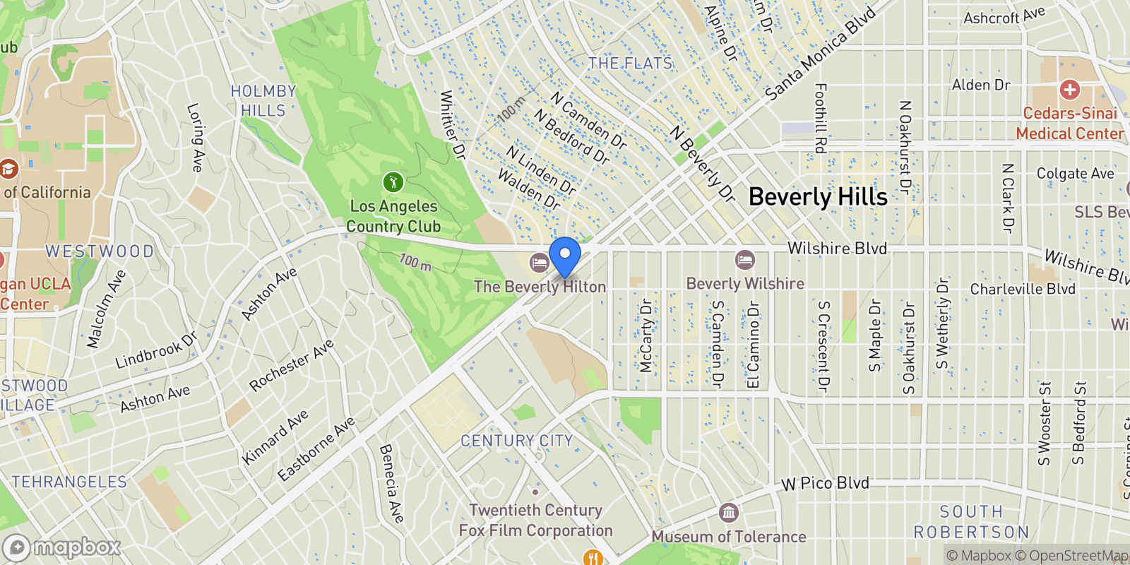 Map showing 9900 S Santa Monica Boulevard 2D, Beverly Hills, California, United States.