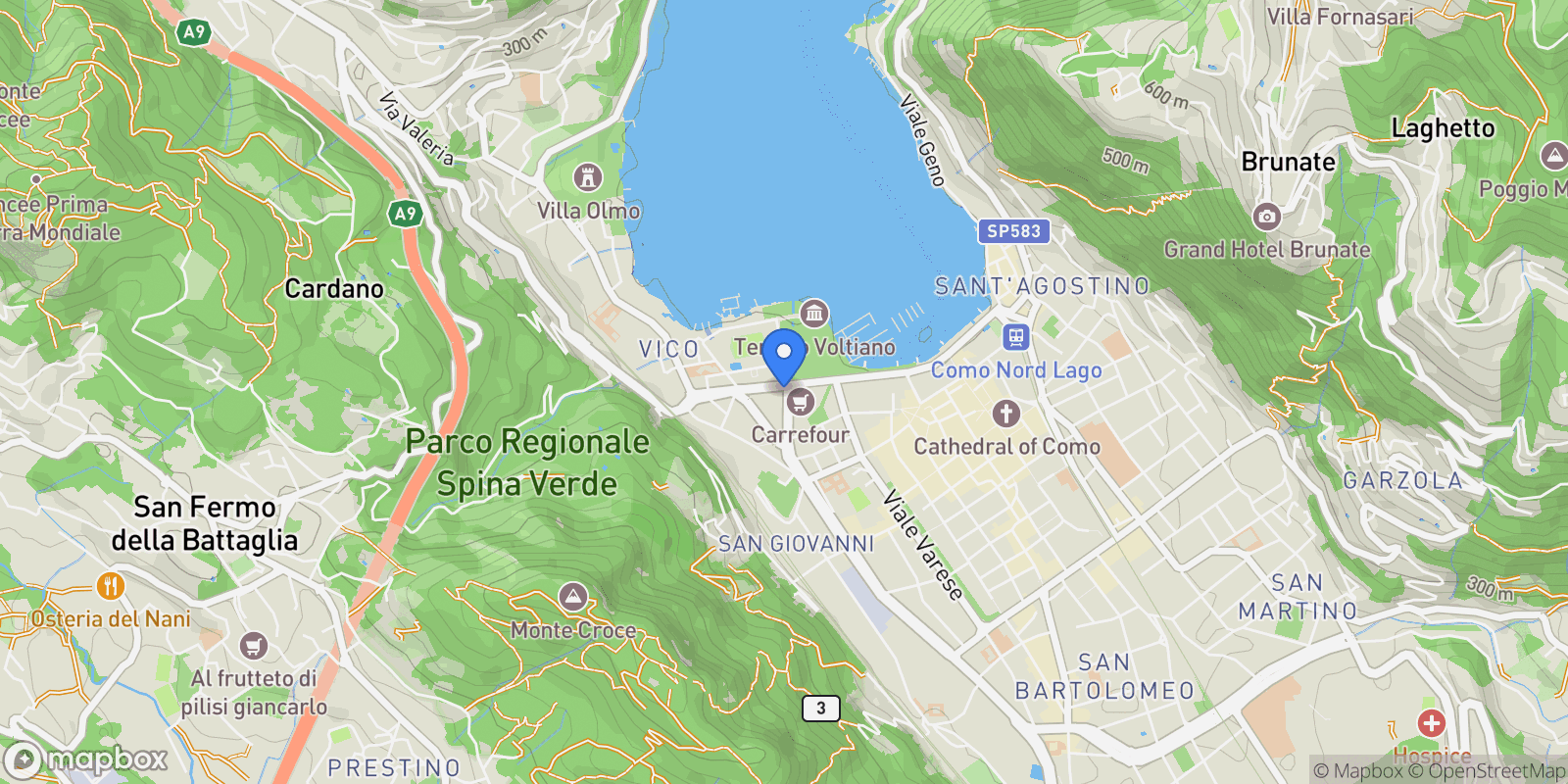 Map showing Viale Fratelli Rosselli, 13, 22100 Como CO, Italy, Como, Lombardy, Italy.