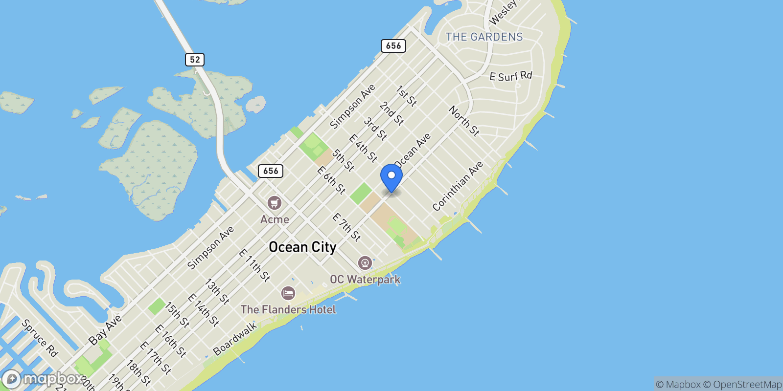 Map showing 800 Brighton Pl #1, Ocean City, NJ 08226, Ocean City, New Jersey, United States.