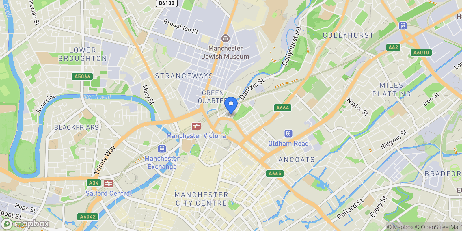 Map showing 21 Aspin Ln, Manchester M4 4GU, UK, Manchester, England, United Kingdom.