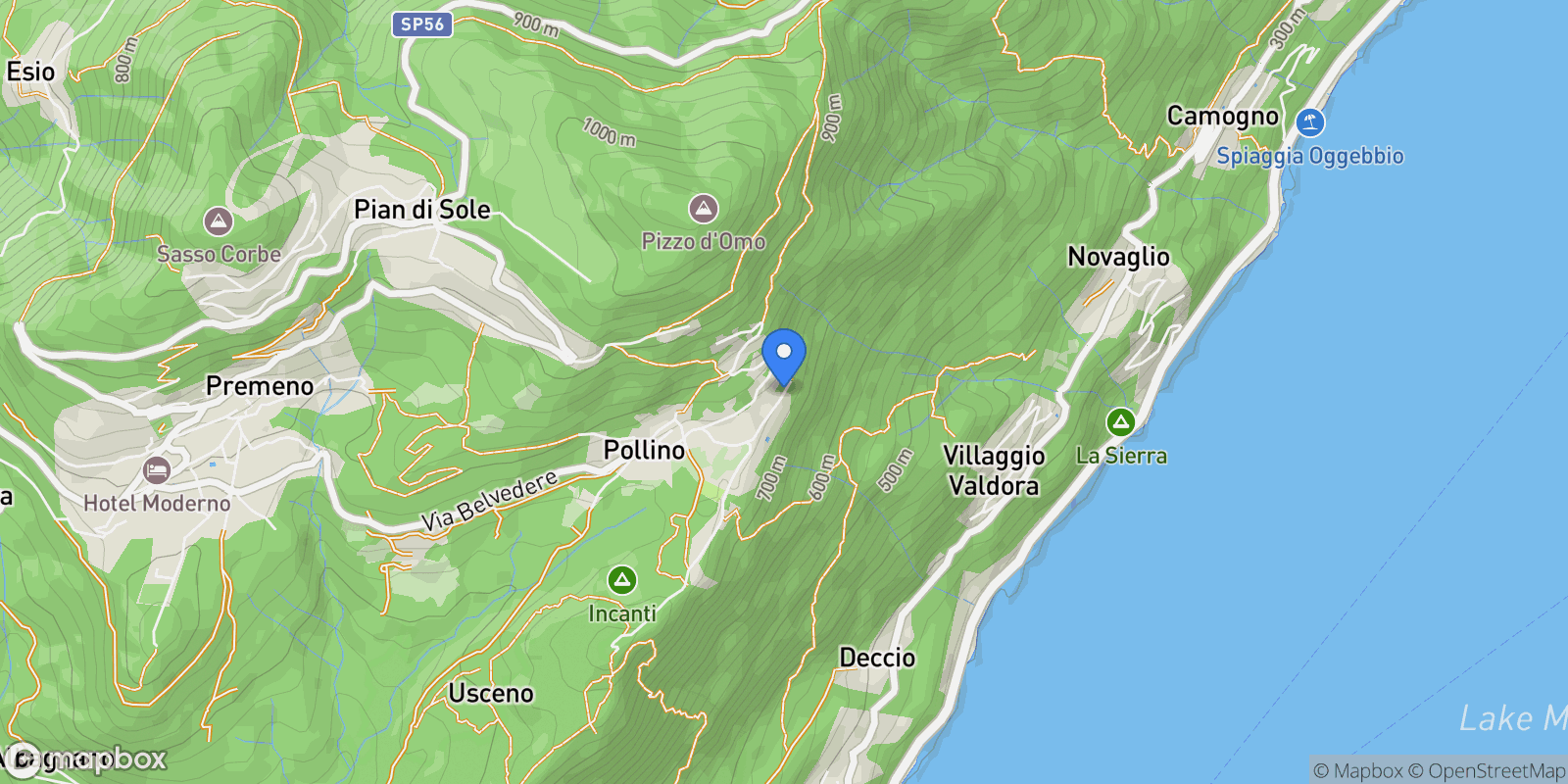 Map showing Via Milano, Pollino VB, Italy, Pollino, Piedmont, Italy.