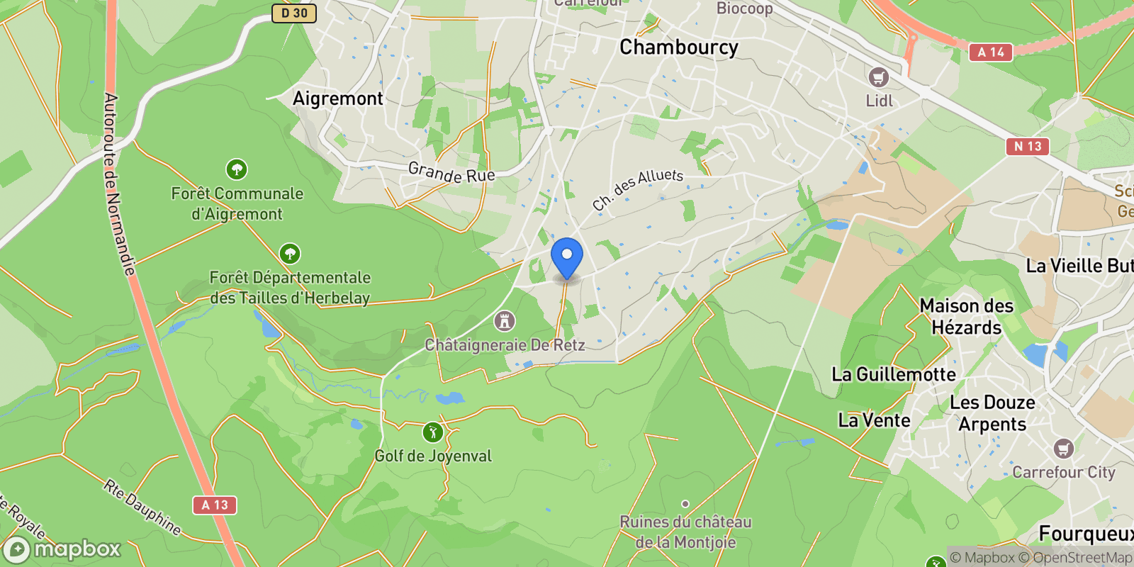 Map showing Chambourcy, Île-de-France, France.