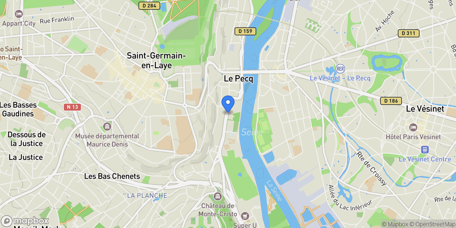 Map showing Le Pecq, Île-de-France, France.
