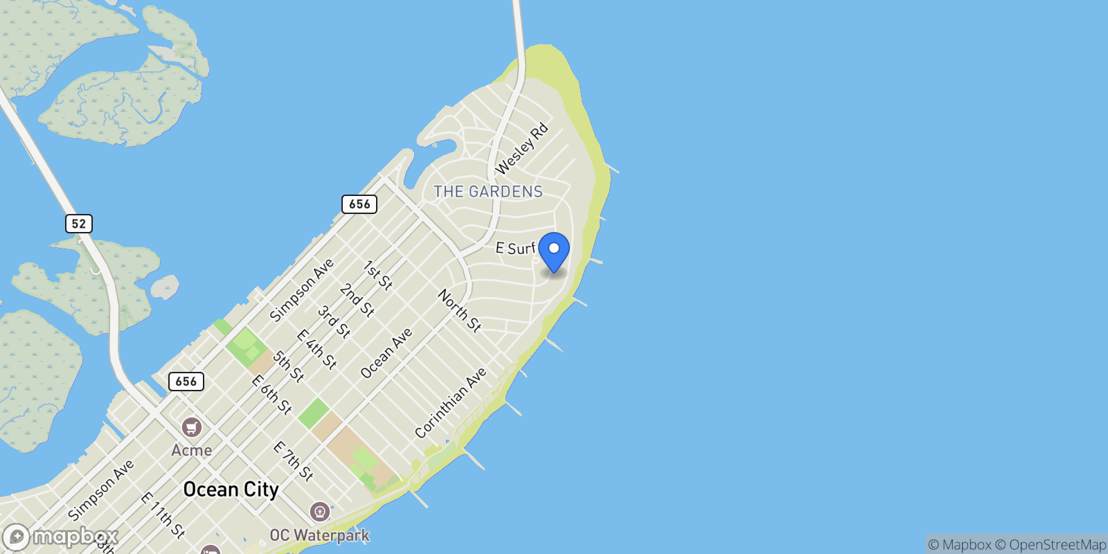 Map showing 229 Ocean Ave #2nd Fl, Ocean City, NJ 08226, Ocean City, New Jersey, United States.