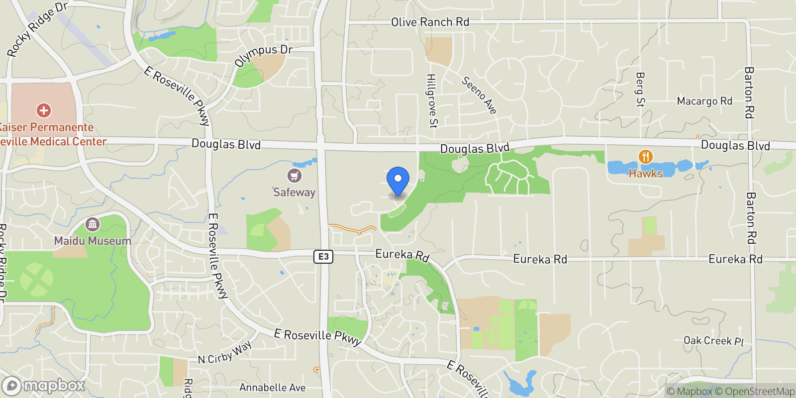 Map showing 8755 Brookdale Circle, Granite Bay, CA 95746, Granite Bay, California, United States.