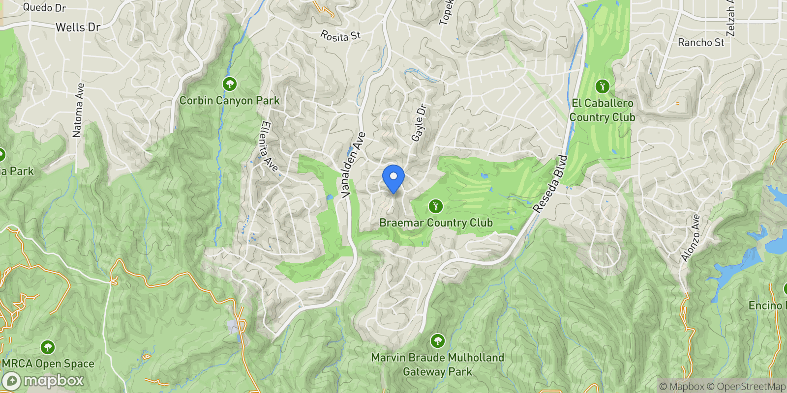 Map showing 4050 Clarinda Drive, Los Angeles, California, United States.
